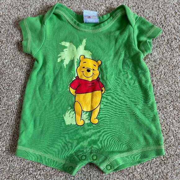 Vintage Disney Baby Romper Green Shorts 0-3 months - Picture 1 of 9